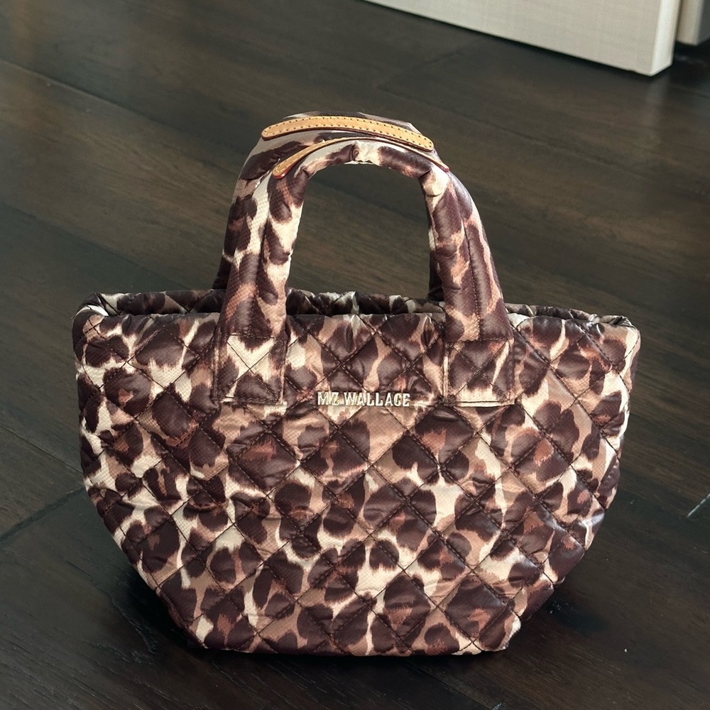 MZ Wallace Brown Mini Bag with Cheetah Print Design